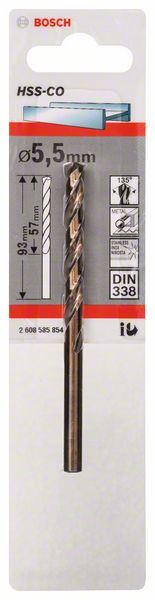Burgija za metal HSS-Co, DIN 338 Bosch 2608585854, 5,5 x 57 x 93 mm (2608585854)
