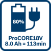 Bosch Početni set: 2 x ProCORE18V 8.0Ah + 1 x GAL 1880 CV 