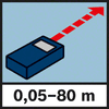 Bosch GLM 80 Merno područje udaljenost 80 m Merno područje između 0,05 i 80 m